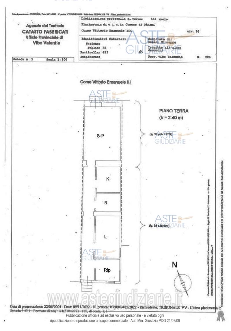 Planimetria del bene
